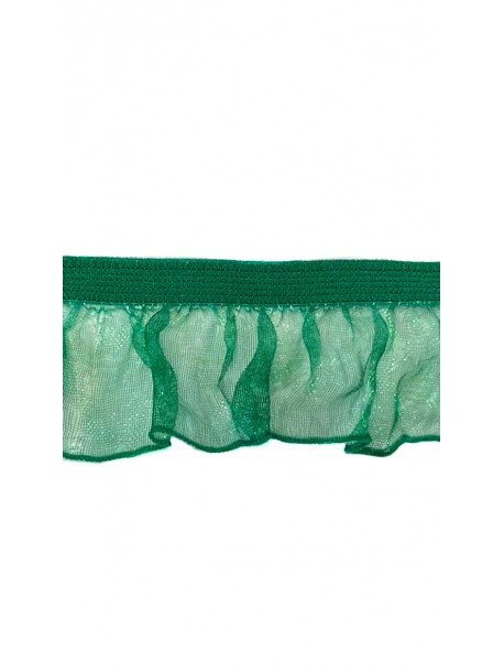 Elastic cu organza - verde inchis