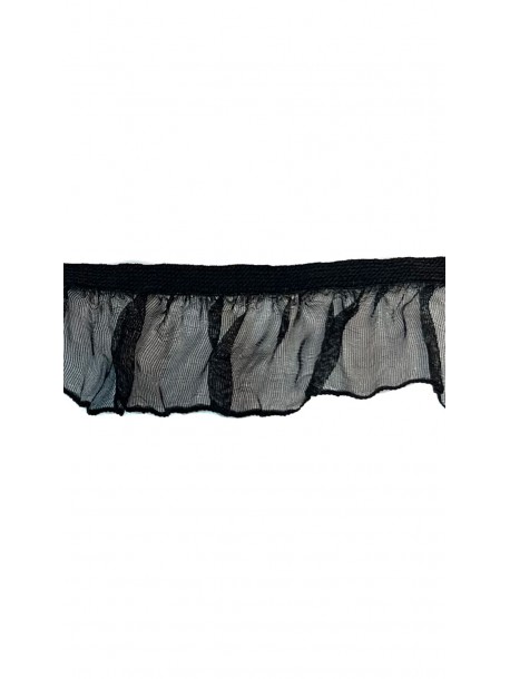 Elastic cu organza - negru