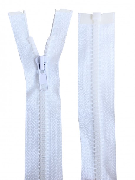 Fermoar plastic detașabil 65 cm - alb