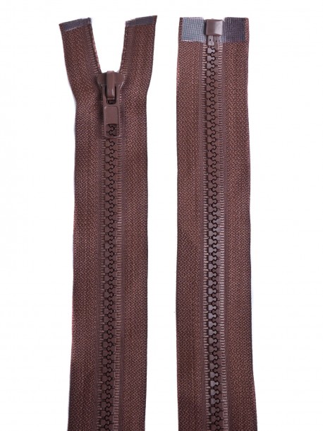Fermoar plastic detașabil 65 cm - maro