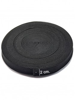 Elastic plat en-gros - negru 2 cm.