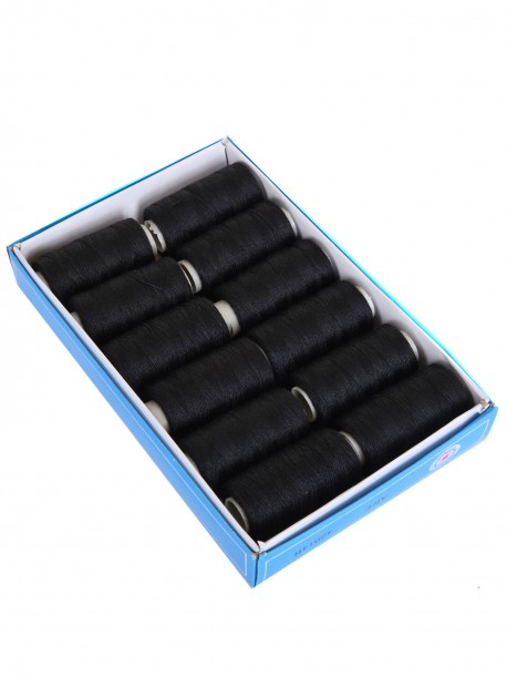Bobine negre pentru cusut manual, în cutie 12 bucăți